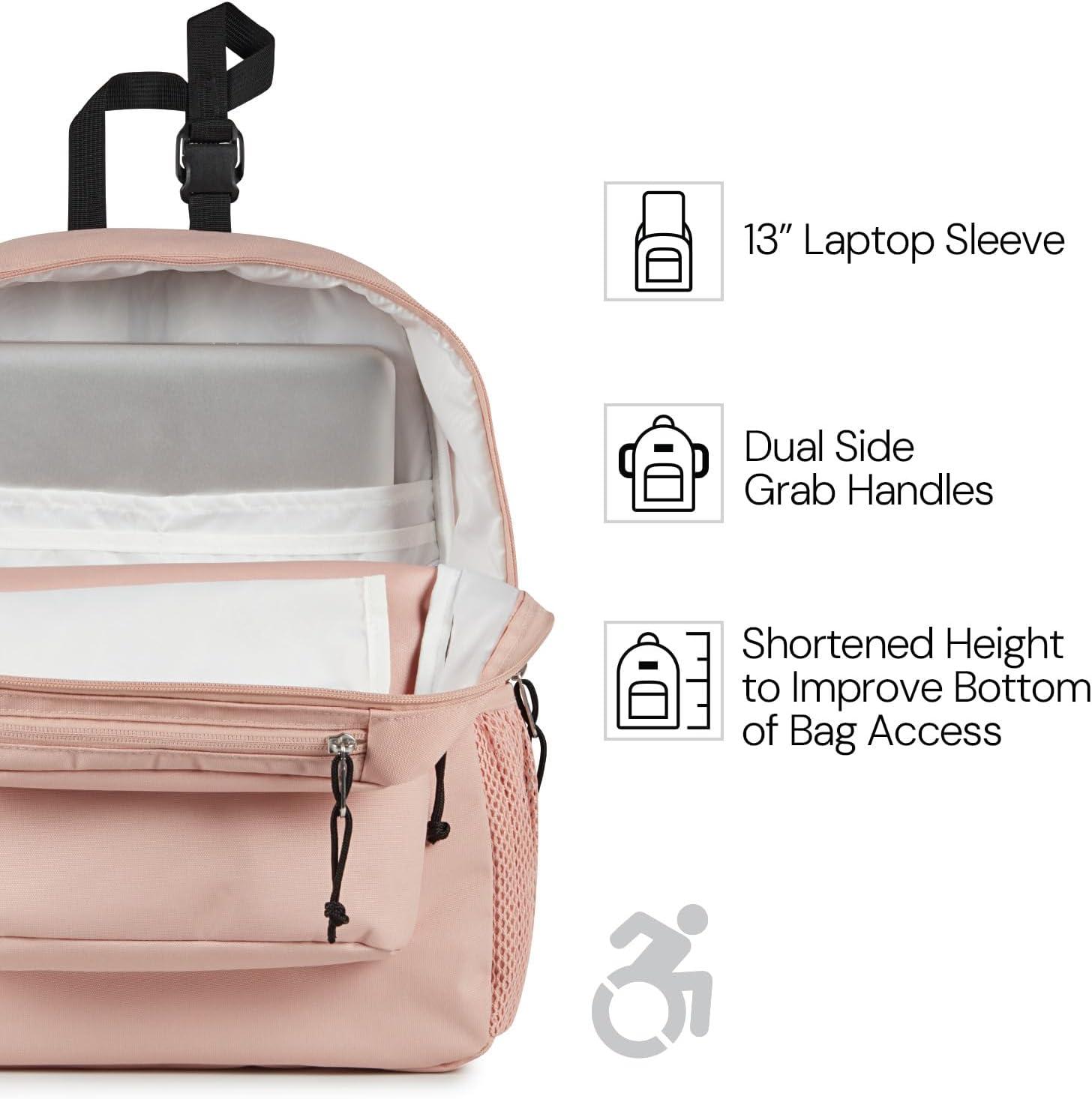 imageJanSport Central Adaptive Backpack  Wheelchair ampamp Walker Compatible TuckAway Shoulder Straps Adjustable Backrest Loops ampamp Anchor Straps Iconic Design RedMulti Hippie DaysMia Brown Mint Julep