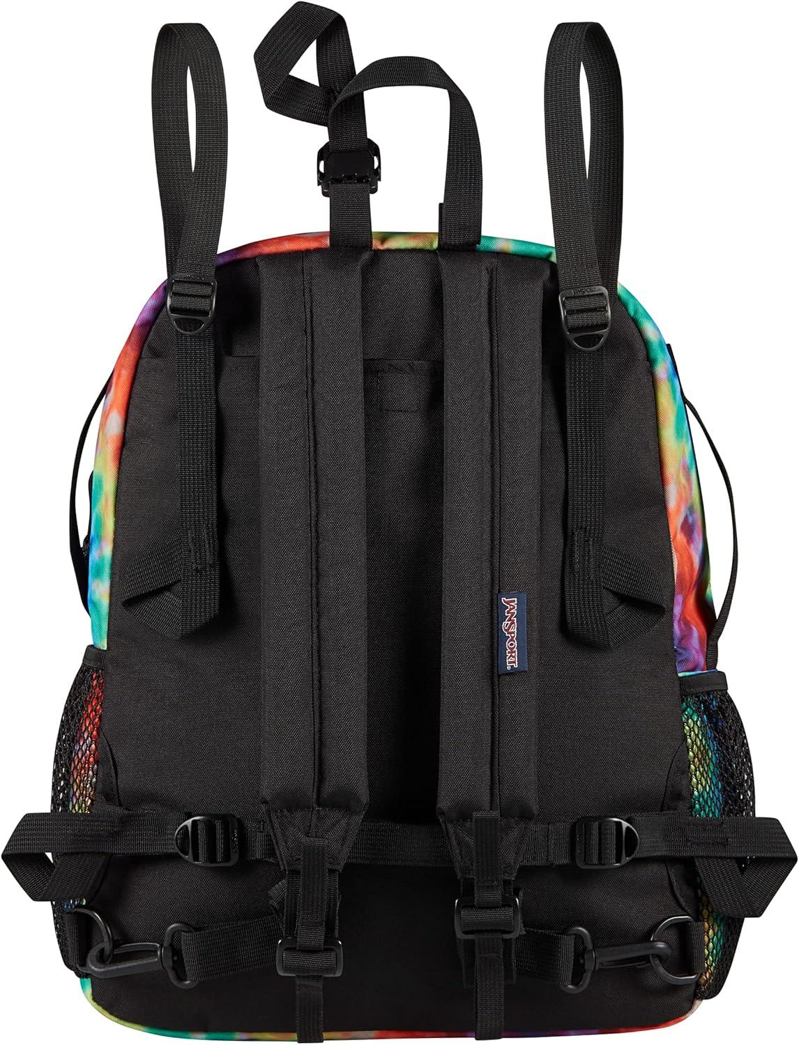 imageJanSport Central Adaptive Backpack  Wheelchair ampamp Walker Compatible TuckAway Shoulder Straps Adjustable Backrest Loops ampamp Anchor Straps Iconic Design RedMulti Hippie DaysRedMulti Hippie Days