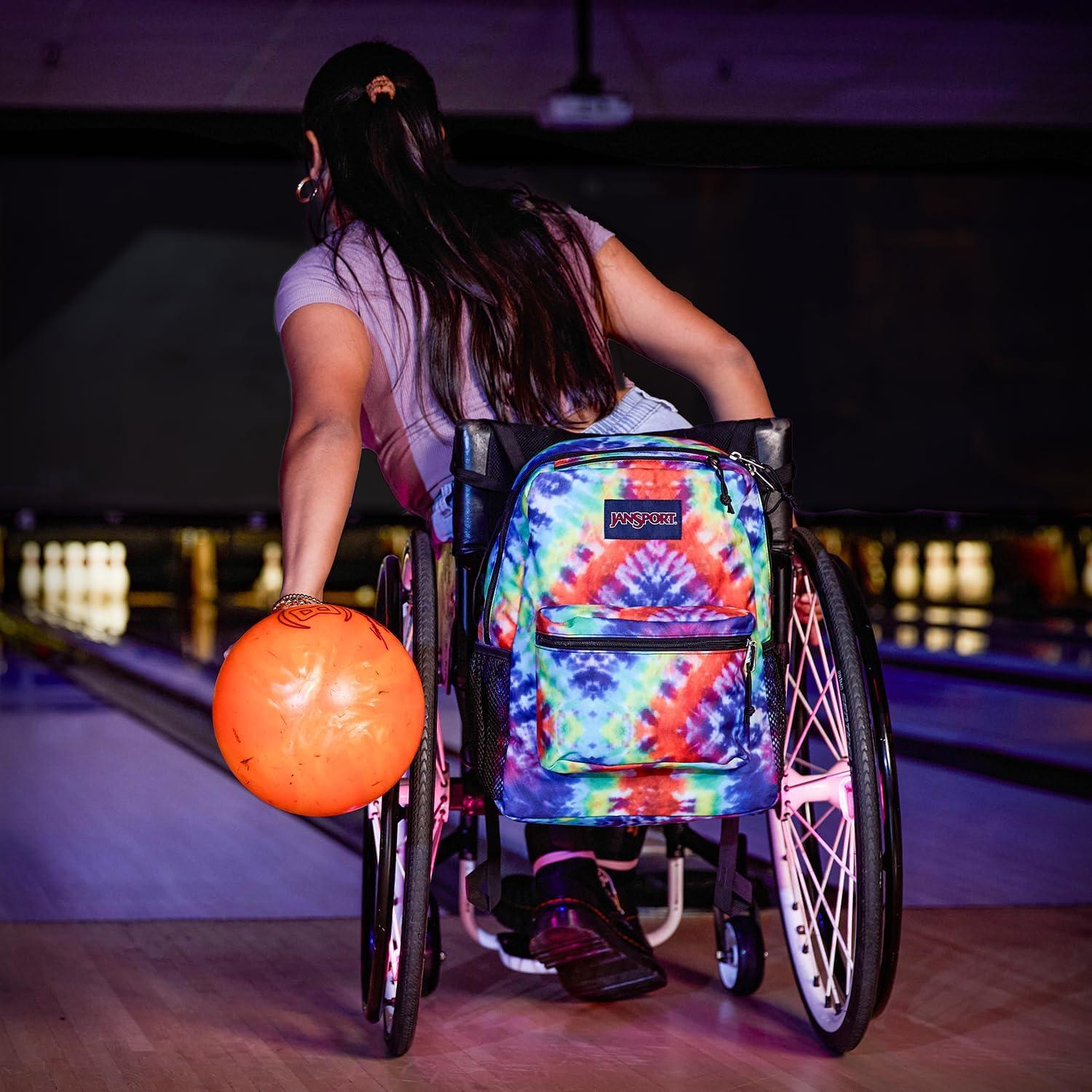 imageJanSport Central Adaptive Backpack  Wheelchair ampamp Walker Compatible TuckAway Shoulder Straps Adjustable Backrest Loops ampamp Anchor Straps Iconic Design RedMulti Hippie DaysMisty Rose