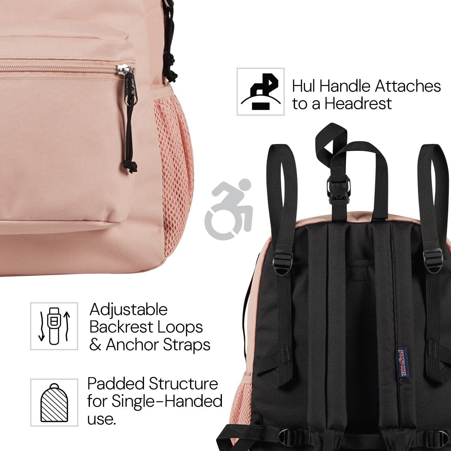 imageJanSport Central Adaptive Backpack  Wheelchair ampamp Walker Compatible TuckAway Shoulder Straps Adjustable Backrest Loops ampamp Anchor Straps Iconic Design RedMulti Hippie DaysRedMulti Hippie Days