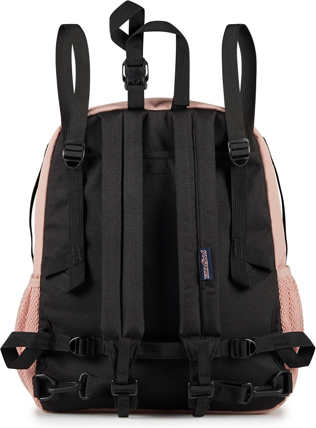 imageJanSport Central Adaptive Backpack  Wheelchair ampamp Walker Compatible TuckAway Shoulder Straps Adjustable Backrest Loops ampamp Anchor Straps Iconic Design RedMulti Hippie DaysMisty Rose