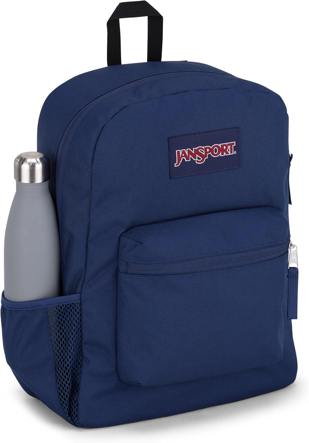imageJanSport Cross Town Backpack 17quot x 125quot x 6quot Simple Bag for Everyone with 1 Main Compartment Front Utility Pocket Premium Class Accessories BlackNavy