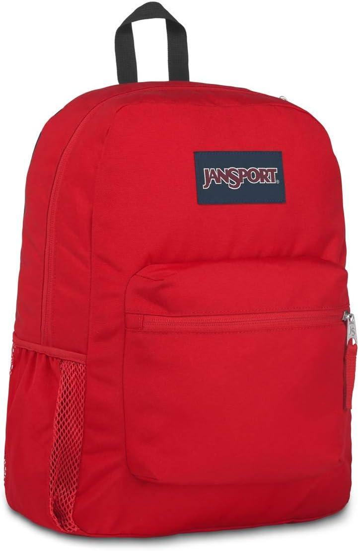 imageJanSport Cross Town Backpack 17quot x 125quot x 6quot Simple Bag for Everyone with 1 Main Compartment Front Utility Pocket Premium Class Accessories BlackRed Tape