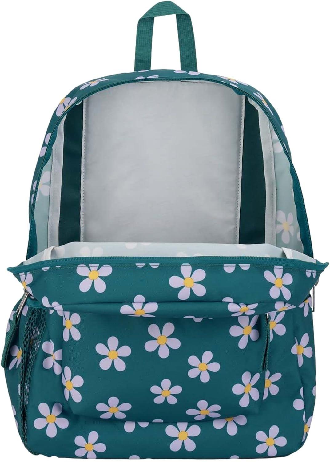 imageJanSport Cross Town Backpack 17quot x 125quot x 6quot Simple Bag for Everyone with 1 Main Compartment Front Utility Pocket Premium Class Accessories BlackPrecious Petals