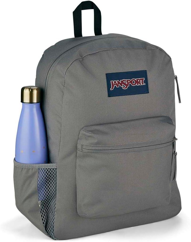 imageJanSport Cross Town Backpack 17quot x 125quot x 6quot Simple Bag for Everyone with 1 Main Compartment Front Utility Pocket Premium Class Accessories BlackGraphite Grey