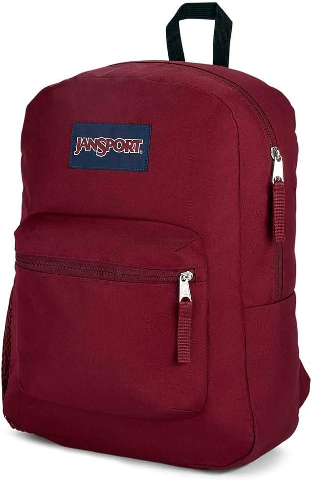 imageJanSport Cross Town Backpack 17quot x 125quot x 6quot Simple Bag for Everyone with 1 Main Compartment Front Utility Pocket Premium Class Accessories BlackRusset Red