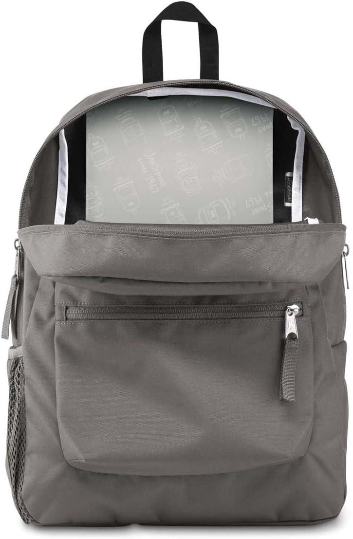 imageJanSport Cross Town Backpack 17quot x 125quot x 6quot Simple Bag for Everyone with 1 Main Compartment Front Utility Pocket Premium Class Accessories BlackGraphite Grey