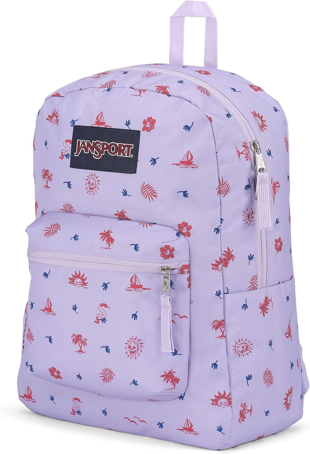 imageJanSport Cross Town Backpack 17quot x 125quot x 6quot Simple Bag for Everyone with 1 Main Compartment Front Utility Pocket Premium Class Accessories BlackLagoon Luau