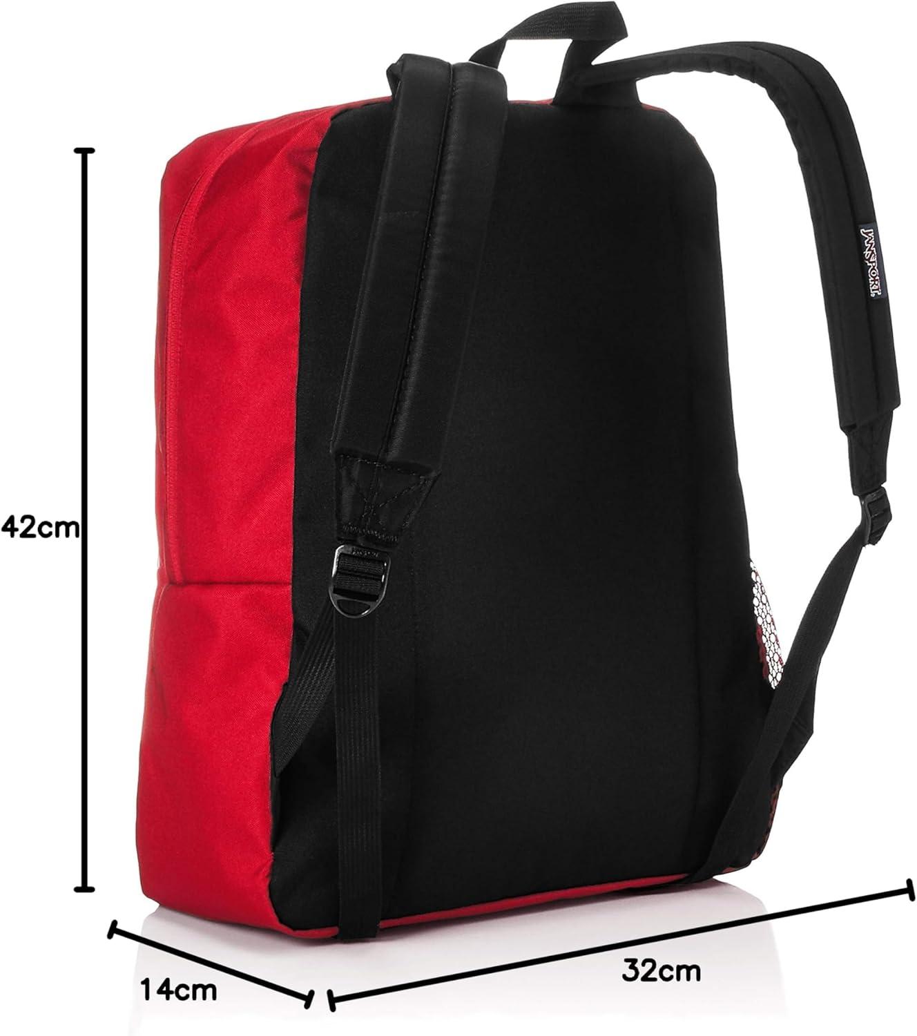 imageJanSport Cross Town Backpack 17quot x 125quot x 6quot Simple Bag for Everyone with 1 Main Compartment Front Utility Pocket Premium Class Accessories BlackRed Tape