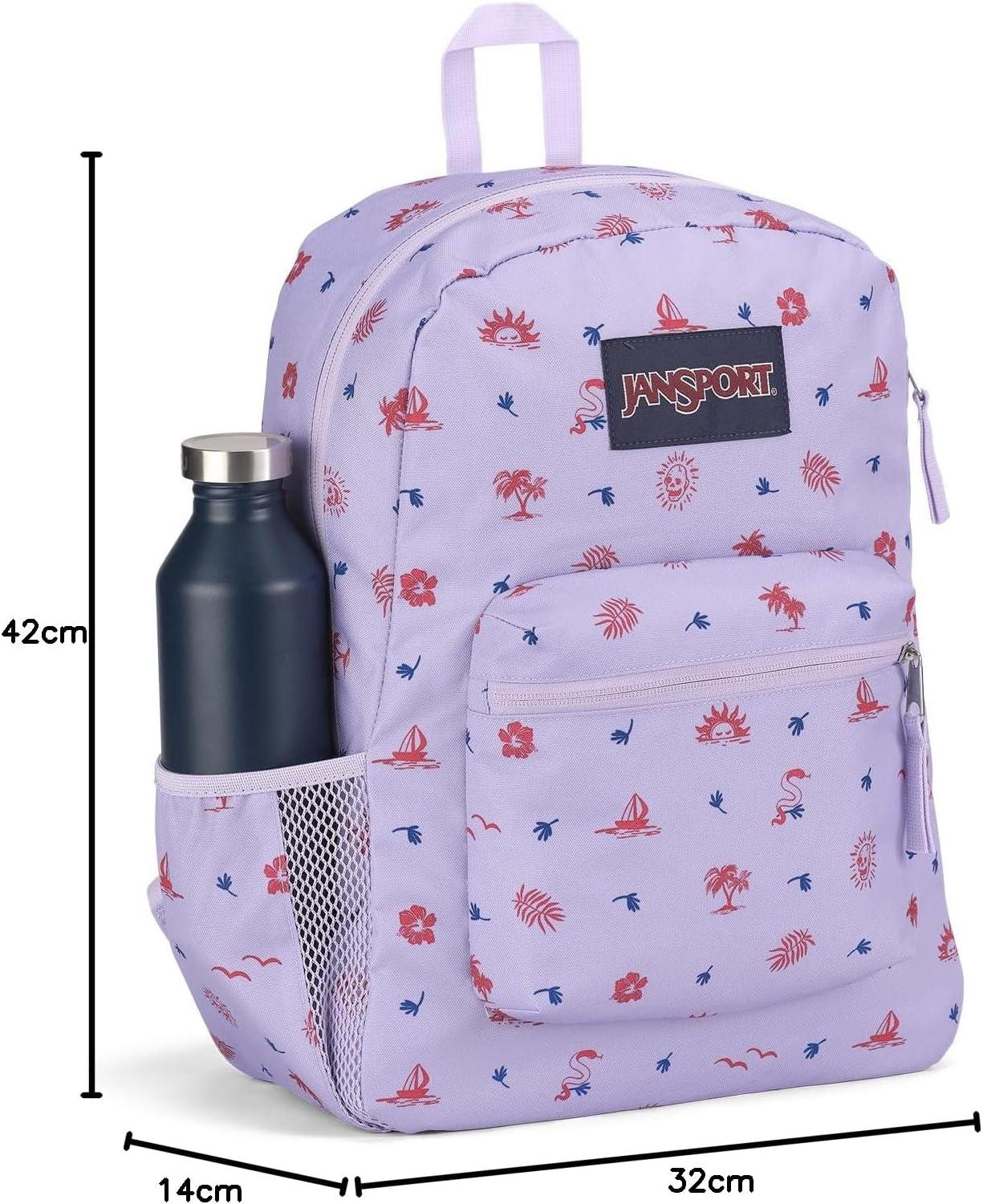 imageJanSport Cross Town Backpack 17quot x 125quot x 6quot Simple Bag for Everyone with 1 Main Compartment Front Utility Pocket Premium Class Accessories BlackLagoon Luau