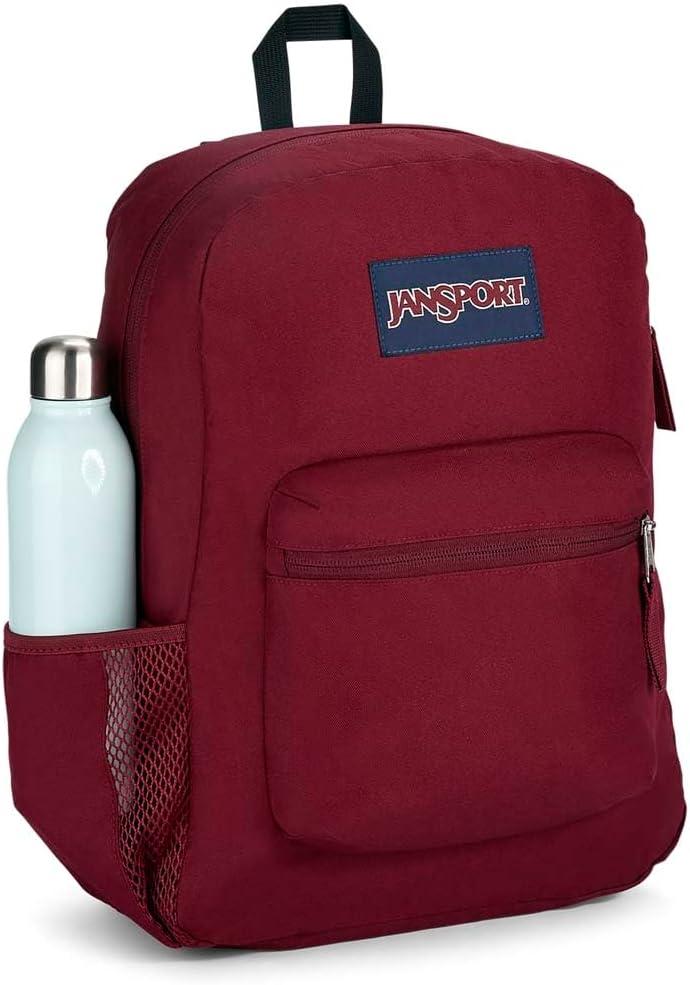 imageJanSport Cross Town Backpack 17quot x 125quot x 6quot Simple Bag for Everyone with 1 Main Compartment Front Utility Pocket Premium Class Accessories BlackRusset Red