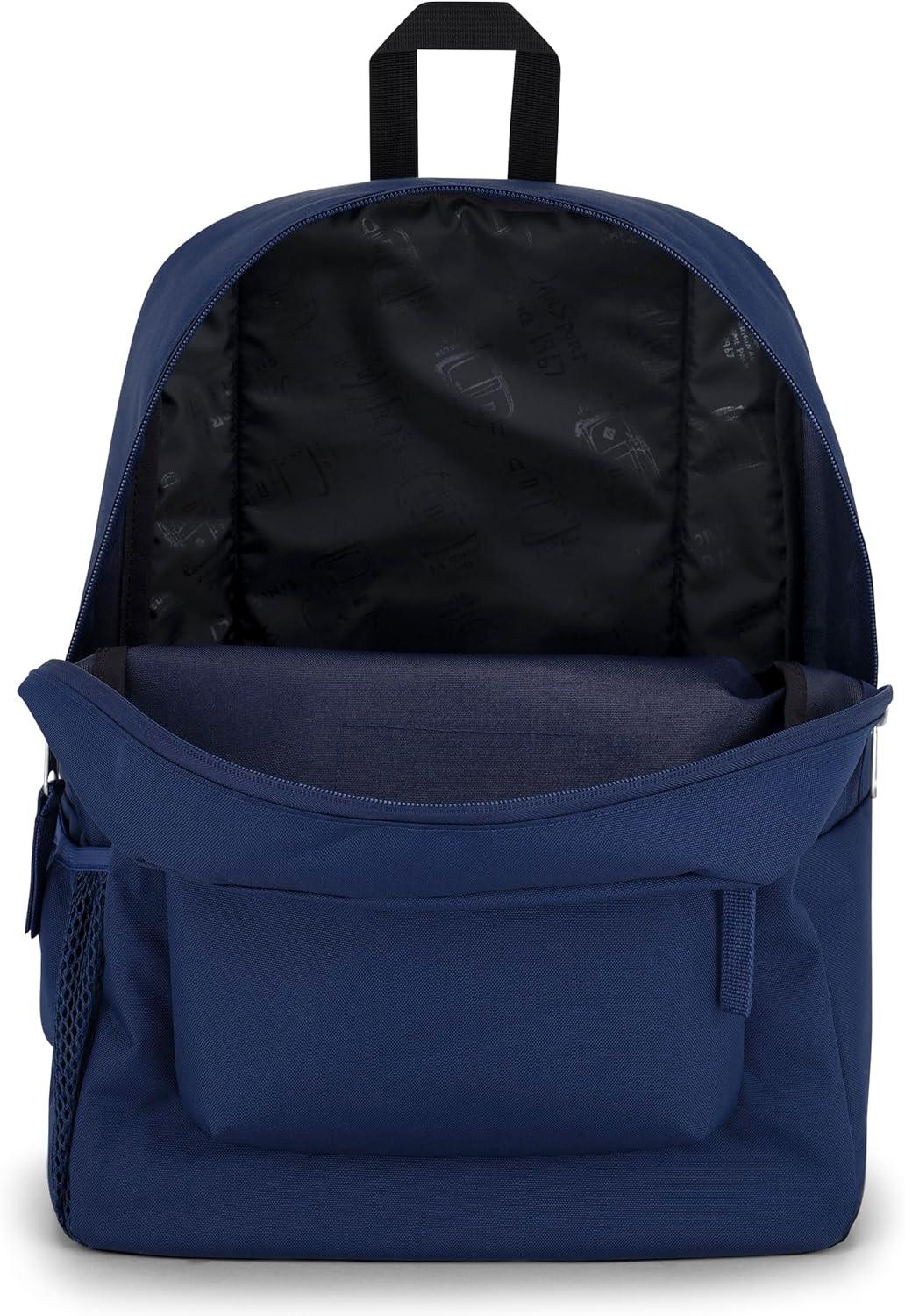 imageJanSport Cross Town Backpack 17quot x 125quot x 6quot Simple Bag for Everyone with 1 Main Compartment Front Utility Pocket Premium Class Accessories BlackNavy