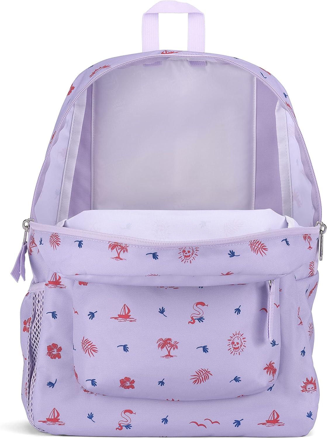 imageJanSport Cross Town Backpack 17quot x 125quot x 6quot Simple Bag for Everyone with 1 Main Compartment Front Utility Pocket Premium Class Accessories BlackLagoon Luau