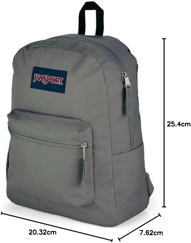 imageJanSport Cross Town Backpack 17quot x 125quot x 6quot Simple Bag for Everyone with 1 Main Compartment Front Utility Pocket Premium Class Accessories BlackGraphite Grey