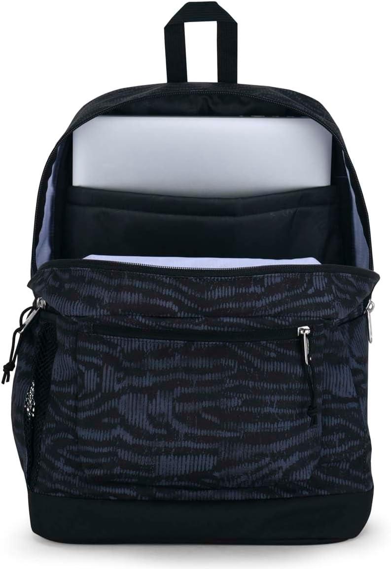imageJanSport Cross Town Plus Backpack  Large Main Compartment Side Water Bottle Pocket 15Inch Padded Laptop Sleeve  BlackAbstract Animal