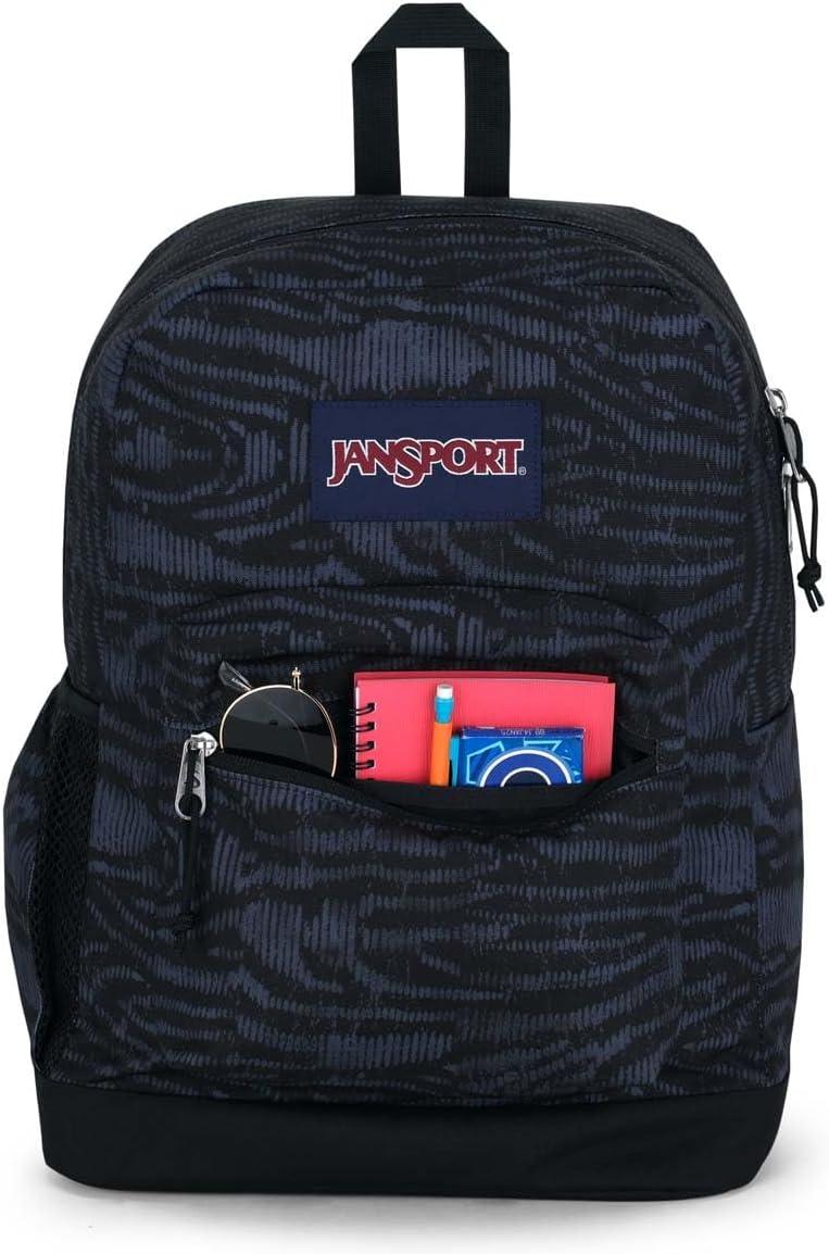 imageJanSport Cross Town Plus Backpack  Large Main Compartment Side Water Bottle Pocket 15Inch Padded Laptop Sleeve  BlackAbstract Animal