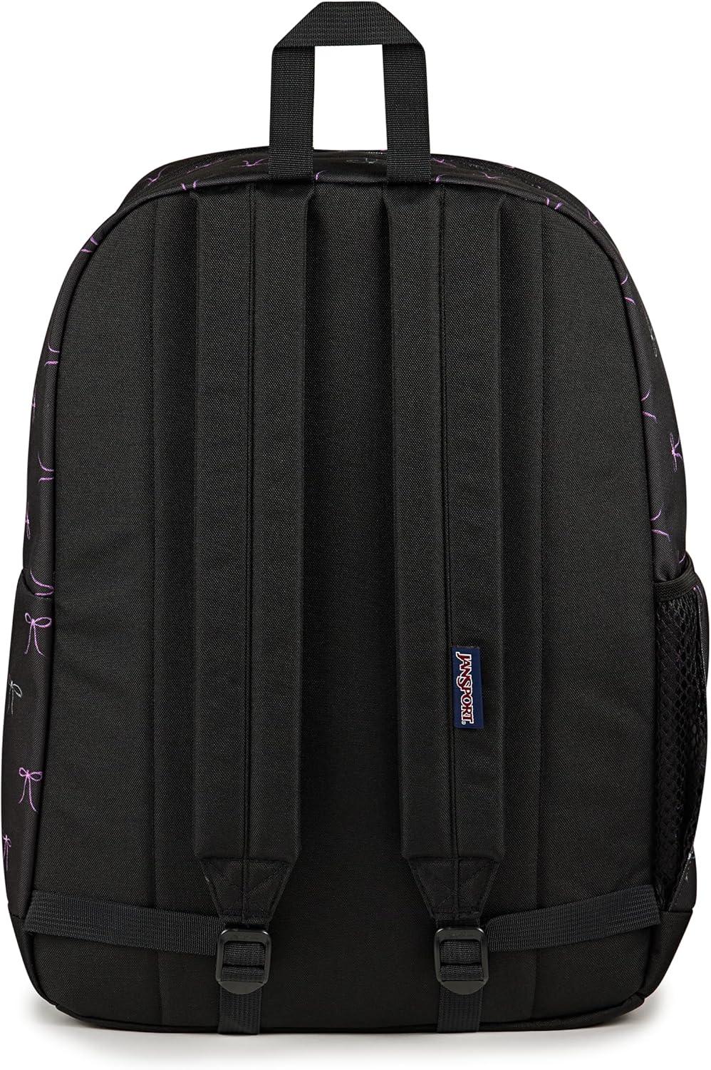 imageJanSport Cross Town Plus Backpack  Large Main Compartment Side Water Bottle Pocket 15Inch Padded Laptop Sleeve  BlackBad Bows