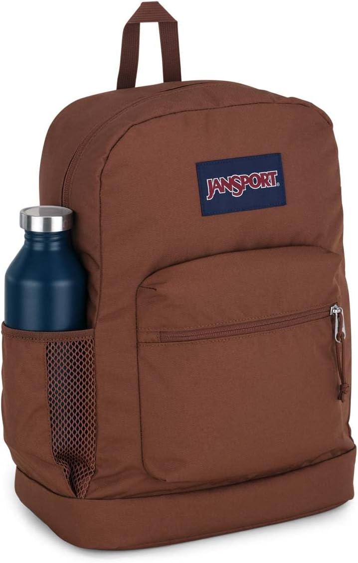 imageJanSport Cross Town Plus Backpack  Large Main Compartment Side Water Bottle Pocket 15Inch Padded Laptop Sleeve  BlackBasic Brown