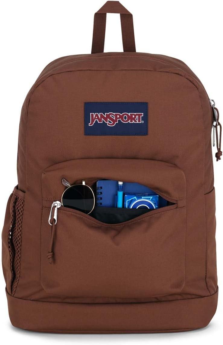 imageJanSport Cross Town Plus Backpack  Large Main Compartment Side Water Bottle Pocket 15Inch Padded Laptop Sleeve  BlackBasic Brown