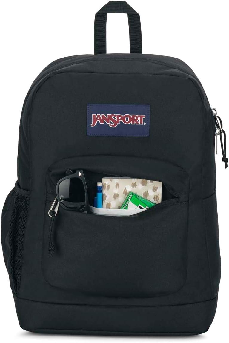 imageJanSport Cross Town Plus Backpack  Large Main Compartment Side Water Bottle Pocket 15Inch Padded Laptop Sleeve  BlackBlack