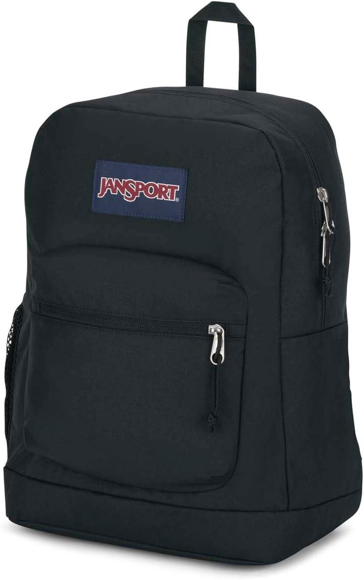 imageJanSport Cross Town Plus Backpack  Large Main Compartment Side Water Bottle Pocket 15Inch Padded Laptop Sleeve  BlackBlack
