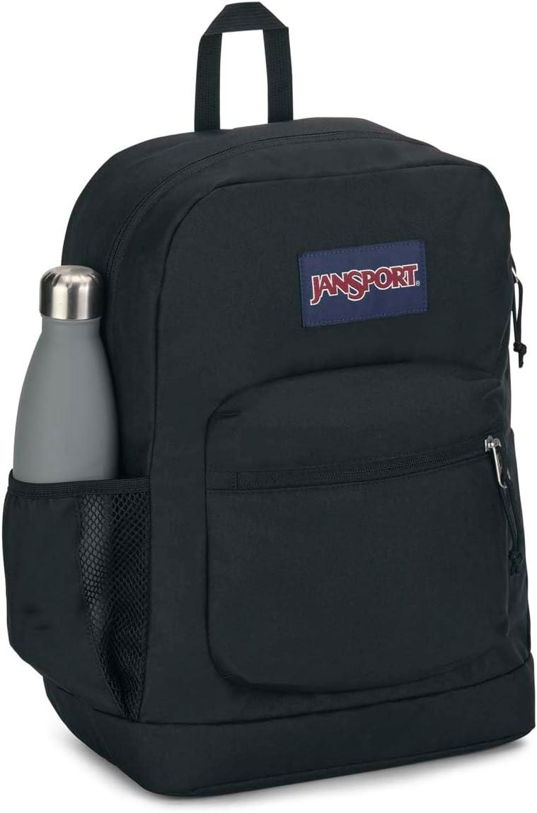 imageJanSport Cross Town Plus Backpack  Large Main Compartment Side Water Bottle Pocket 15Inch Padded Laptop Sleeve  BlackBlack