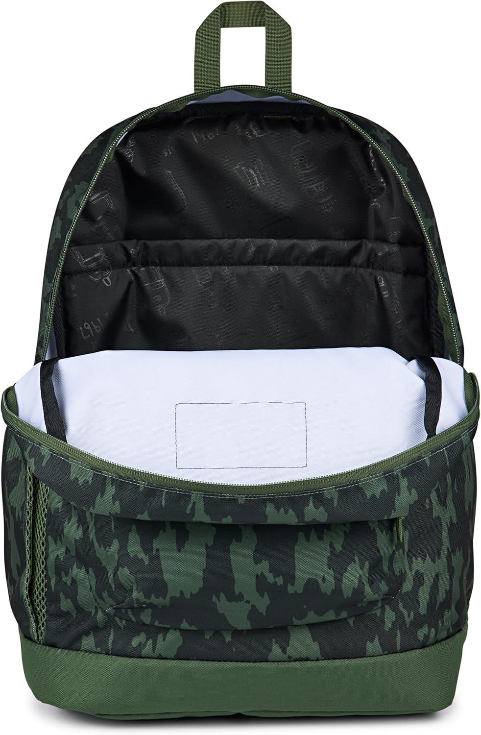 imageJanSport Cross Town Plus Backpack  Large Main Compartment Side Water Bottle Pocket 15Inch Padded Laptop Sleeve  BlackCamo Illusion