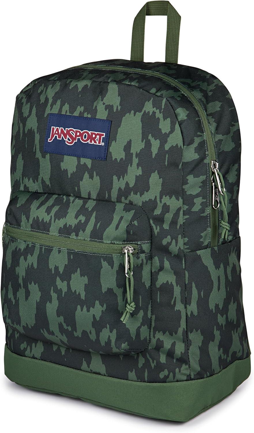 imageJanSport Cross Town Plus Backpack  Large Main Compartment Side Water Bottle Pocket 15Inch Padded Laptop Sleeve  BlackCamo Illusion