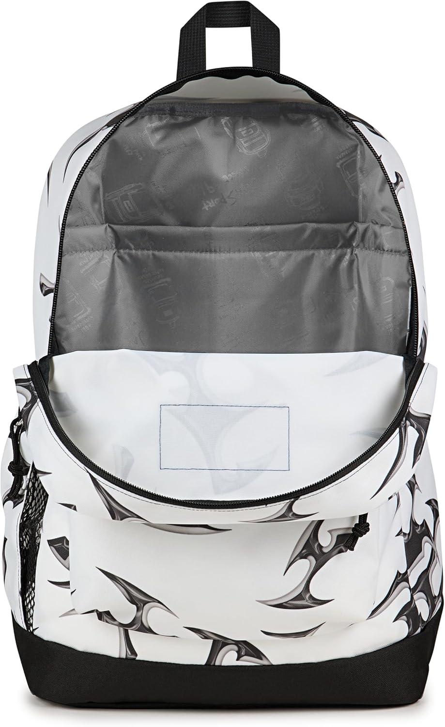imageJanSport Cross Town Plus Backpack  Large Main Compartment Side Water Bottle Pocket 15Inch Padded Laptop Sleeve  BlackCyber Silver White