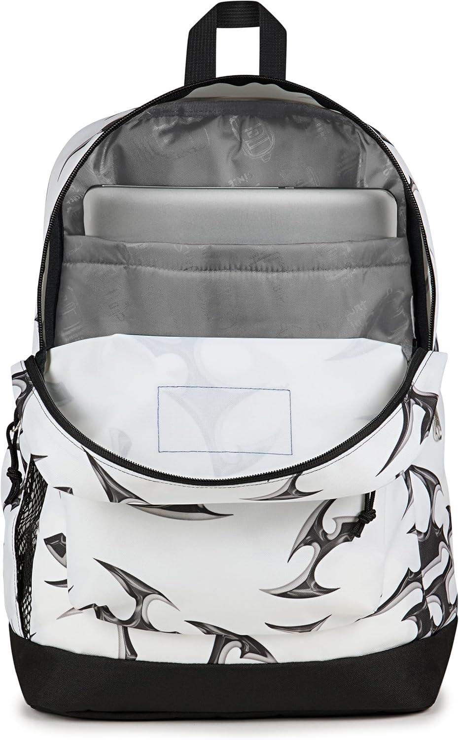 imageJanSport Cross Town Plus Backpack  Large Main Compartment Side Water Bottle Pocket 15Inch Padded Laptop Sleeve  BlackCyber Silver White