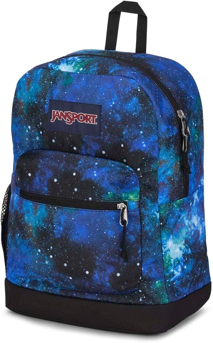 imageJanSport Cross Town Plus Backpack  Large Main Compartment Side Water Bottle Pocket 15Inch Padded Laptop Sleeve  BlackCyberspace Galaxy