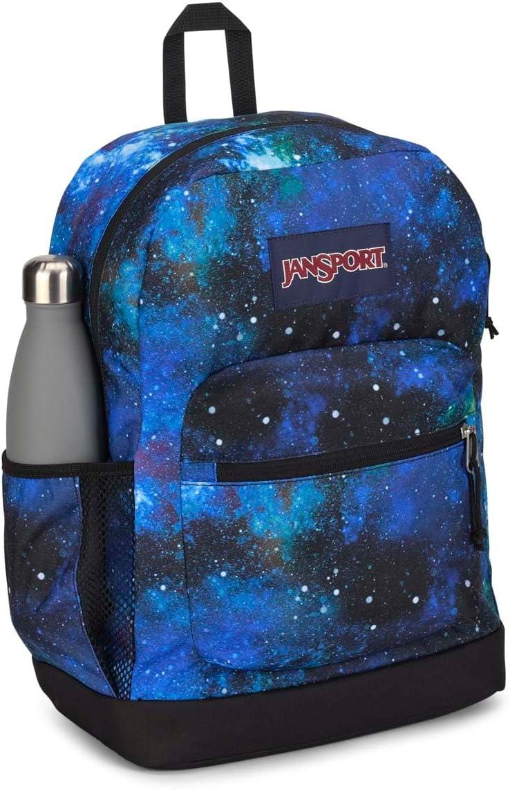 imageJanSport Cross Town Plus Backpack  Large Main Compartment Side Water Bottle Pocket 15Inch Padded Laptop Sleeve  BlackCyberspace Galaxy