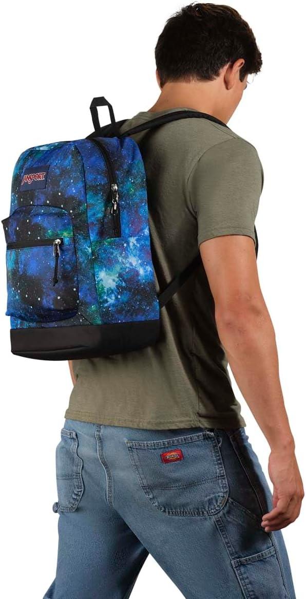 imageJanSport Cross Town Plus Backpack  Large Main Compartment Side Water Bottle Pocket 15Inch Padded Laptop Sleeve  BlackCyberspace Galaxy