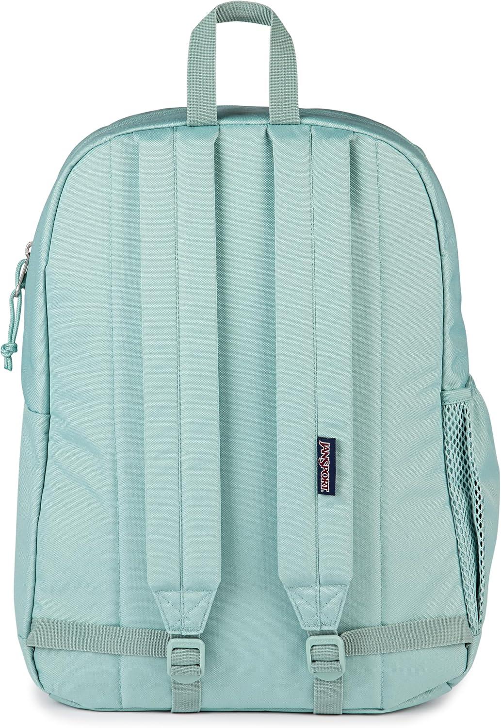 imageJanSport Cross Town Plus Backpack  Large Main Compartment Side Water Bottle Pocket 15Inch Padded Laptop Sleeve  BlackFaded Sage