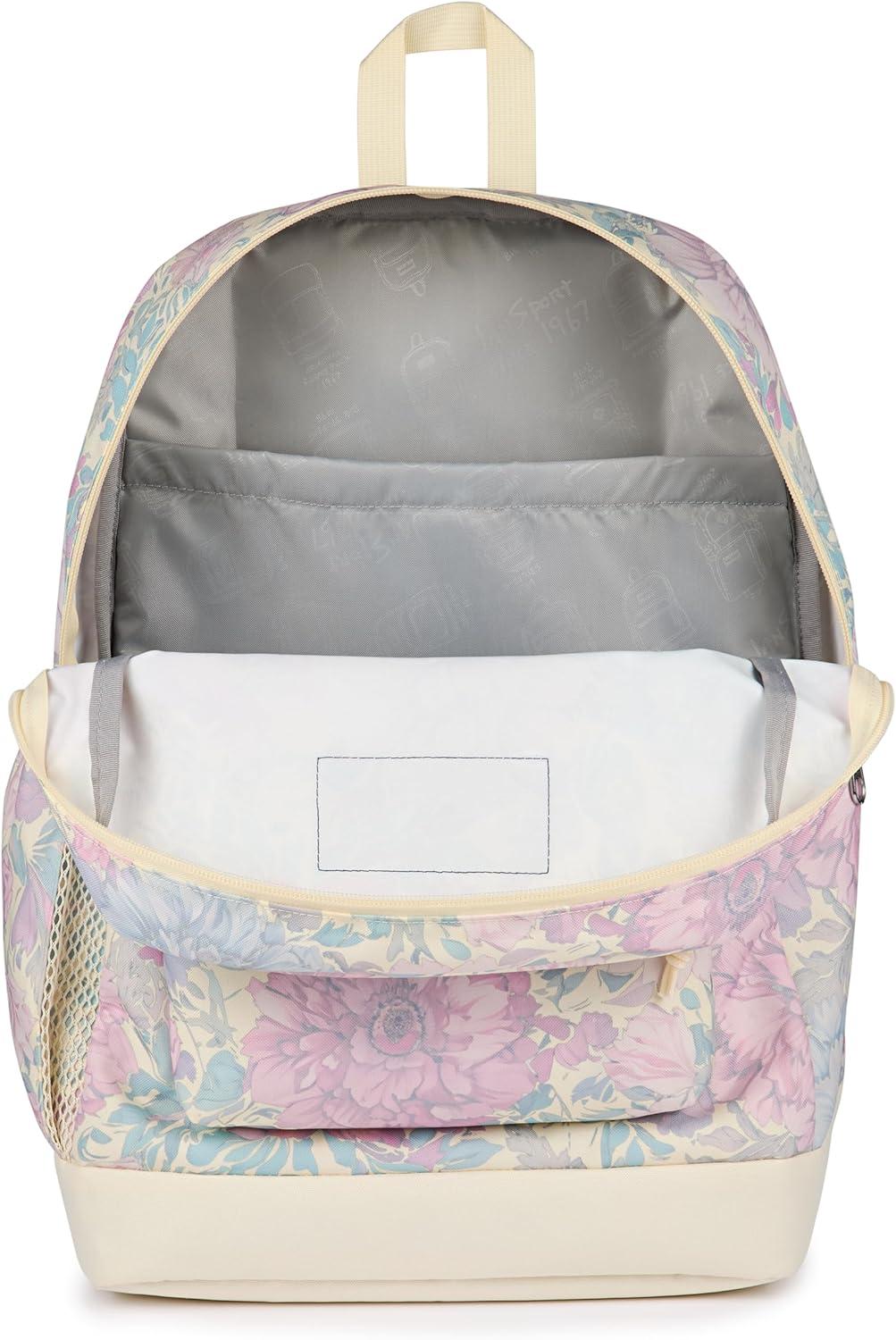 imageJanSport Cross Town Plus Backpack  Large Main Compartment Side Water Bottle Pocket 15Inch Padded Laptop Sleeve  BlackFaded Tapestry