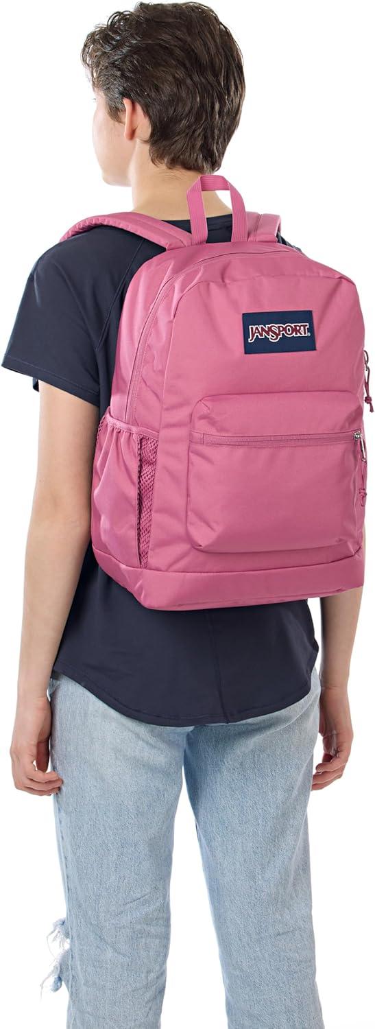 imageJanSport Cross Town Plus Backpack  Large Main Compartment Side Water Bottle Pocket 15Inch Padded Laptop Sleeve  BlackFlower Butterfly Lily