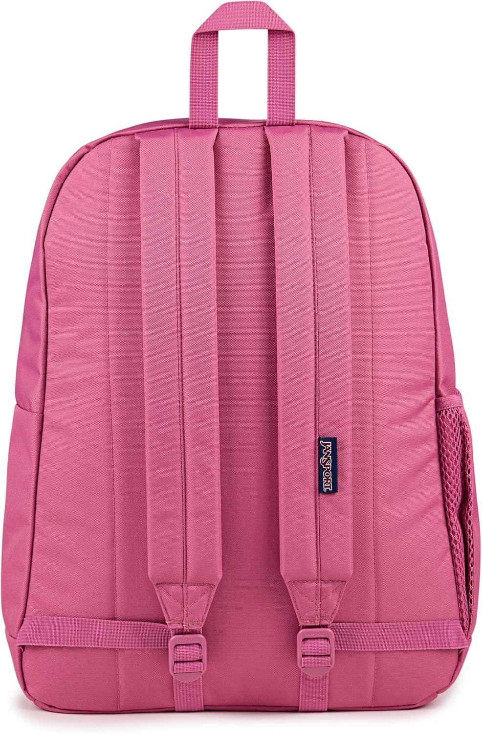 imageJanSport Cross Town Plus Backpack  Large Main Compartment Side Water Bottle Pocket 15Inch Padded Laptop Sleeve  BlackFlower Butterfly Lily