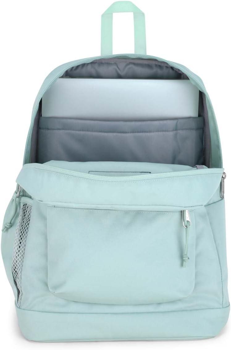 imageJanSport Cross Town Plus Backpack  Large Main Compartment Side Water Bottle Pocket 15Inch Padded Laptop Sleeve  BlackFresh Mint