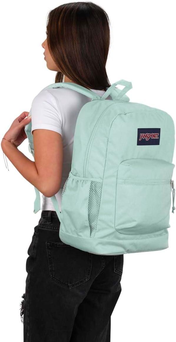 imageJanSport Cross Town Plus Backpack  Large Main Compartment Side Water Bottle Pocket 15Inch Padded Laptop Sleeve  BlackFresh Mint