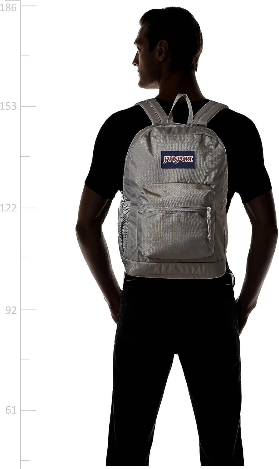 imageJanSport Cross Town Plus Backpack  Large Main Compartment Side Water Bottle Pocket 15Inch Padded Laptop Sleeve  BlackGraphite Grey