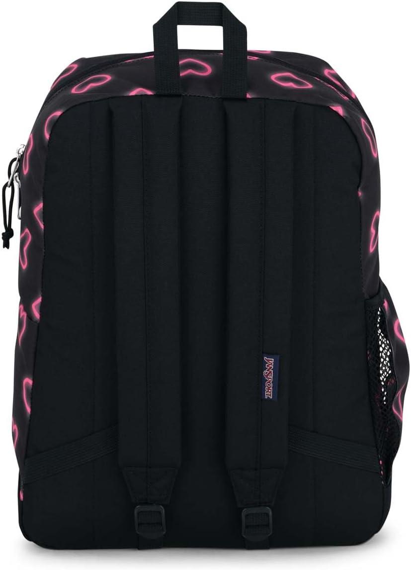 imageJanSport Cross Town Plus Backpack  Large Main Compartment Side Water Bottle Pocket 15Inch Padded Laptop Sleeve  BlackHappy Hearts Black
