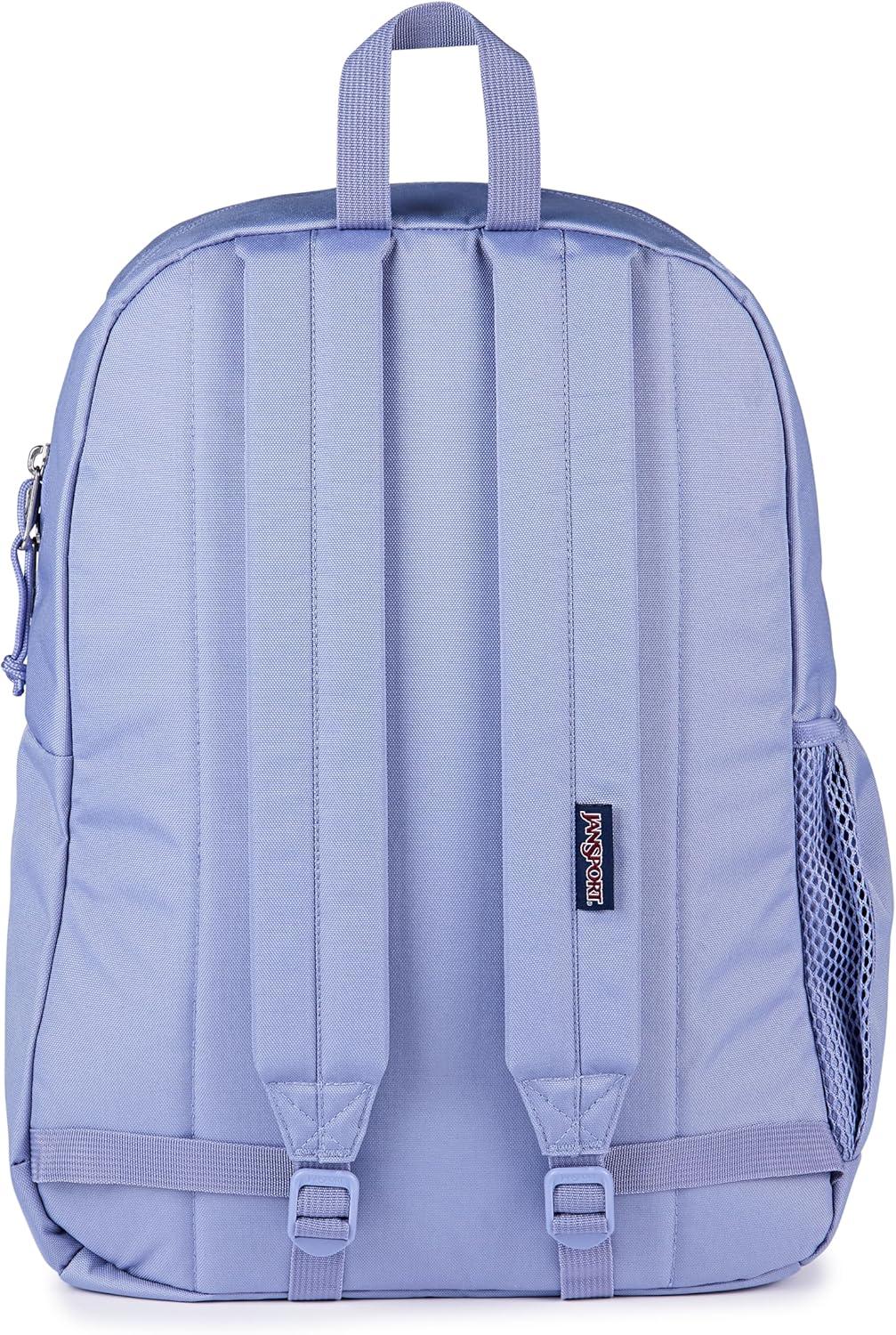 imageJanSport Cross Town Plus Backpack  Large Main Compartment Side Water Bottle Pocket 15Inch Padded Laptop Sleeve  BlackLavender Ash