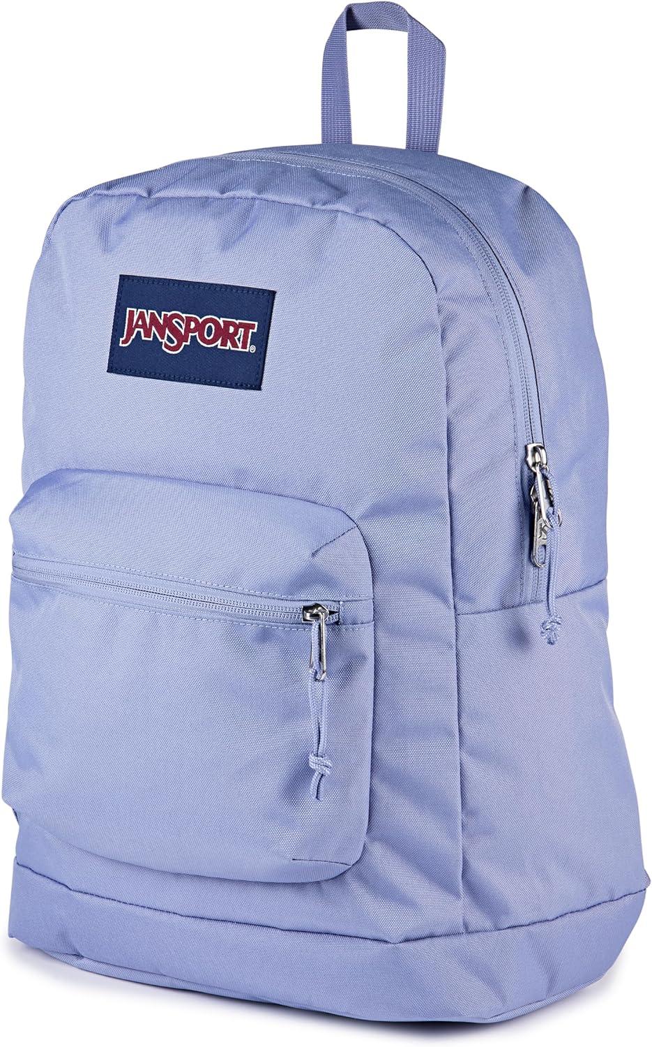 imageJanSport Cross Town Plus Backpack  Large Main Compartment Side Water Bottle Pocket 15Inch Padded Laptop Sleeve  BlackLavender Ash