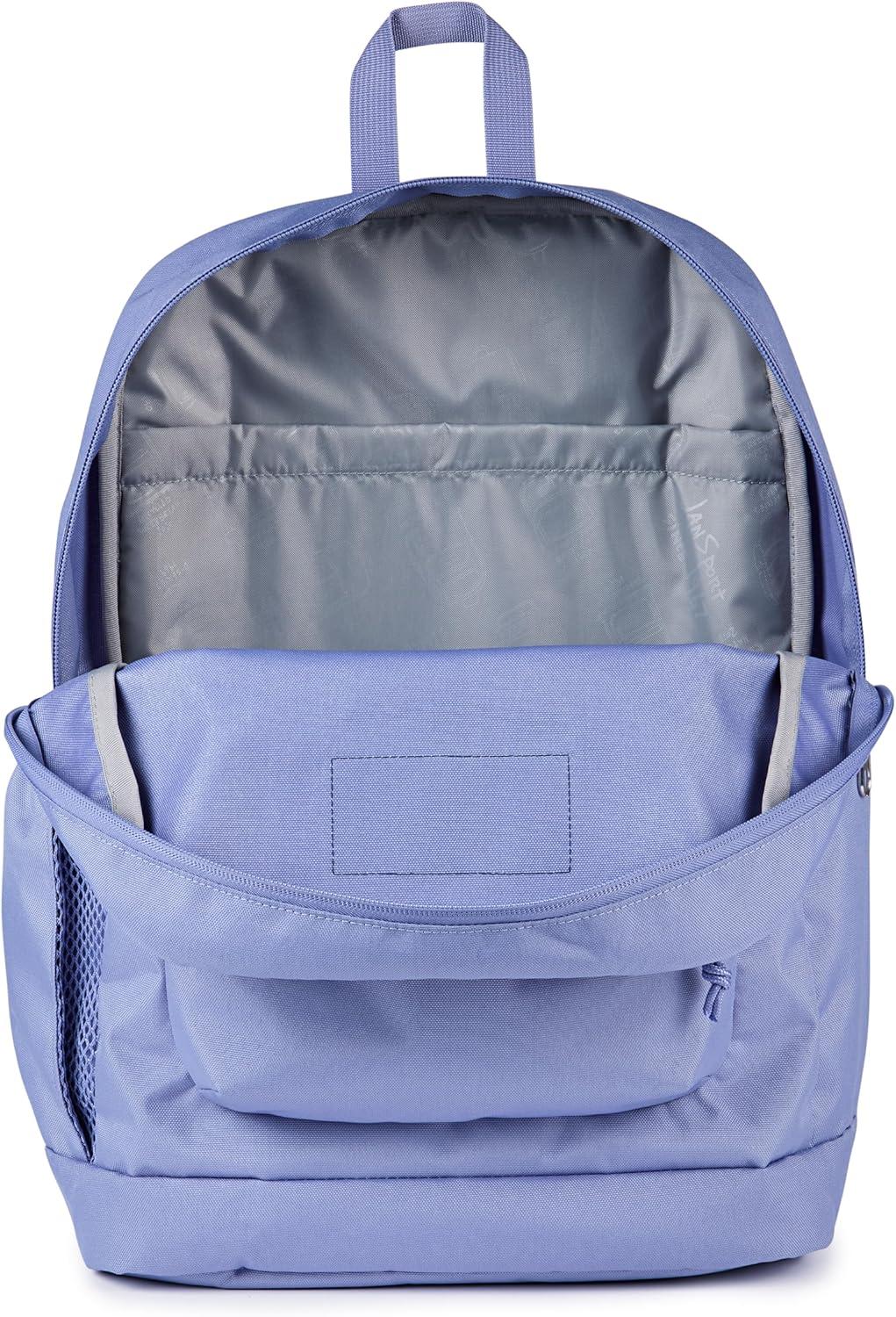 imageJanSport Cross Town Plus Backpack  Large Main Compartment Side Water Bottle Pocket 15Inch Padded Laptop Sleeve  BlackLavender Ash