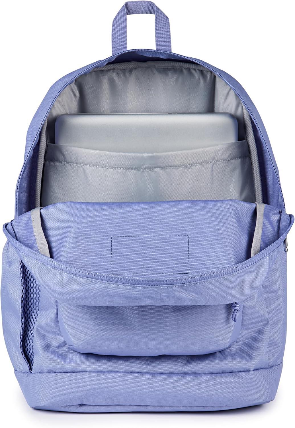 imageJanSport Cross Town Plus Backpack  Large Main Compartment Side Water Bottle Pocket 15Inch Padded Laptop Sleeve  BlackLavender Ash