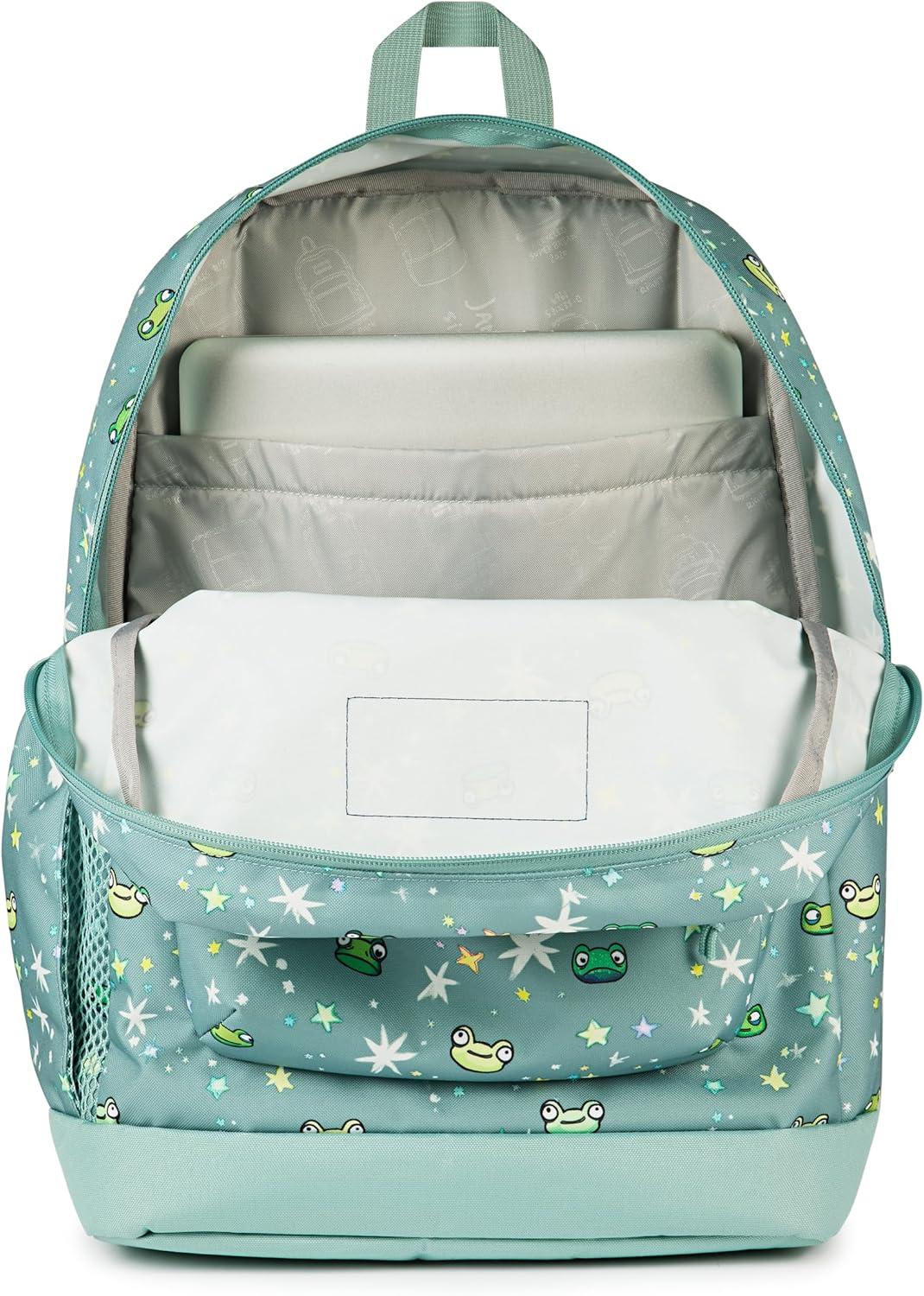 imageJanSport Cross Town Plus Backpack  Large Main Compartment Side Water Bottle Pocket 15Inch Padded Laptop Sleeve  BlackLeapin Lillies