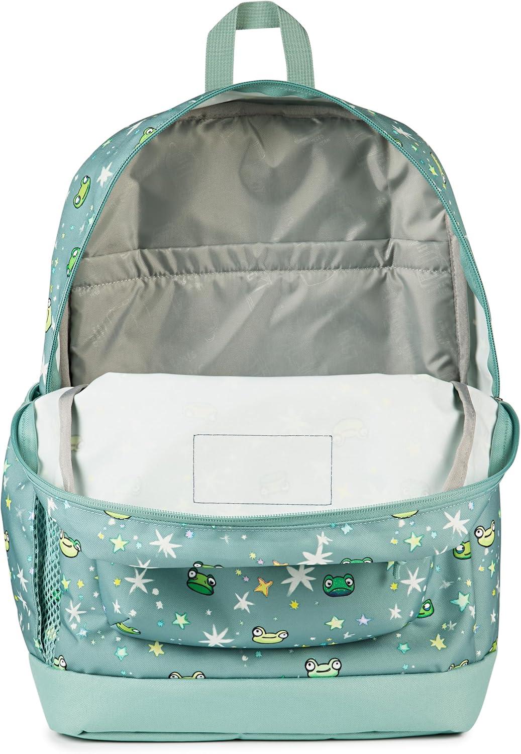 imageJanSport Cross Town Plus Backpack  Large Main Compartment Side Water Bottle Pocket 15Inch Padded Laptop Sleeve  BlackLeapin Lillies