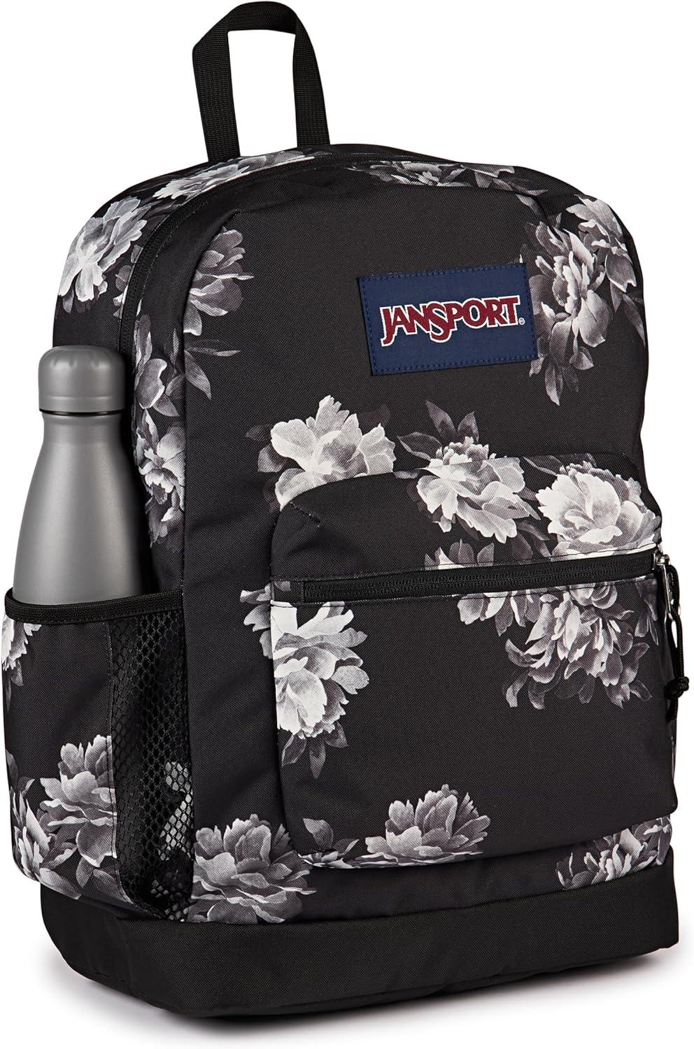 imageJanSport Cross Town Plus Backpack  Large Main Compartment Side Water Bottle Pocket 15Inch Padded Laptop Sleeve  BlackMagnolia Mirage
