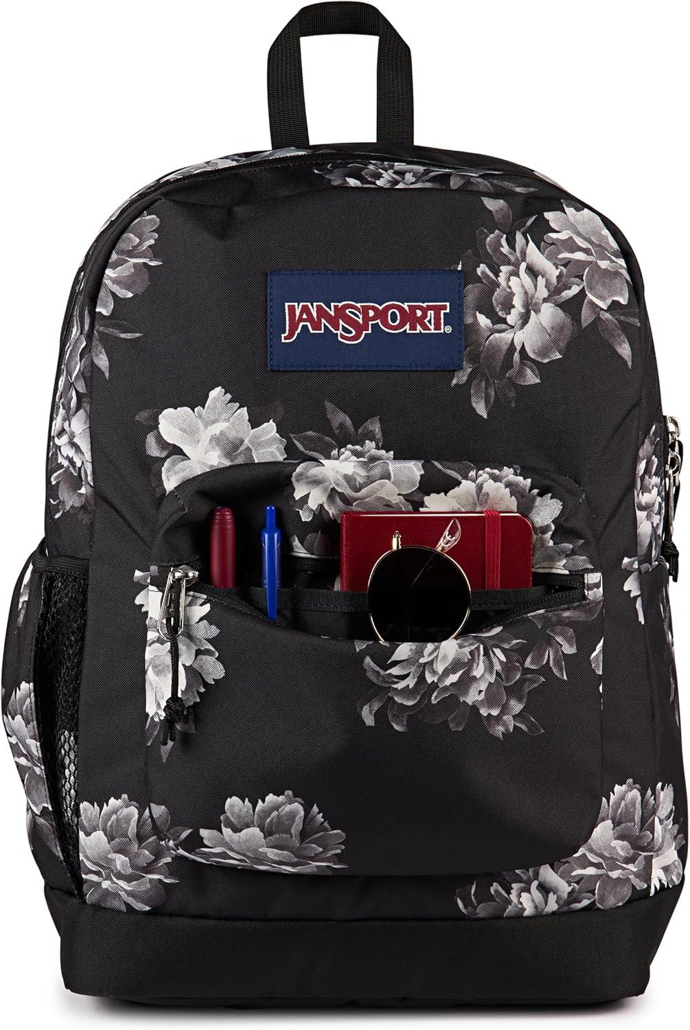 imageJanSport Cross Town Plus Backpack  Large Main Compartment Side Water Bottle Pocket 15Inch Padded Laptop Sleeve  BlackMagnolia Mirage