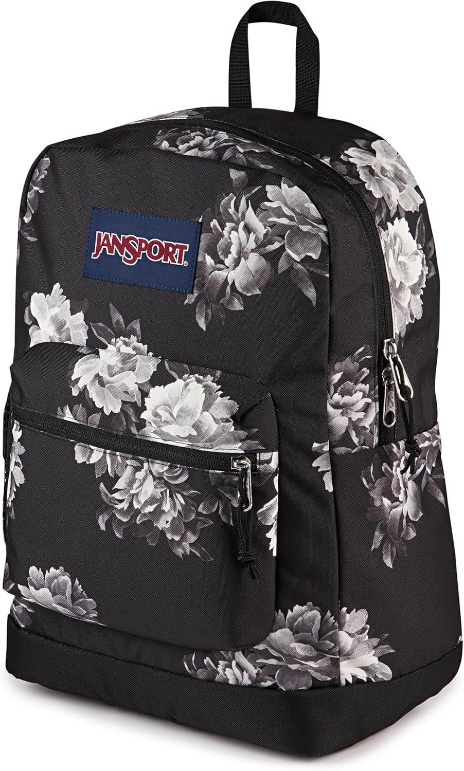 imageJanSport Cross Town Plus Backpack  Large Main Compartment Side Water Bottle Pocket 15Inch Padded Laptop Sleeve  BlackMagnolia Mirage